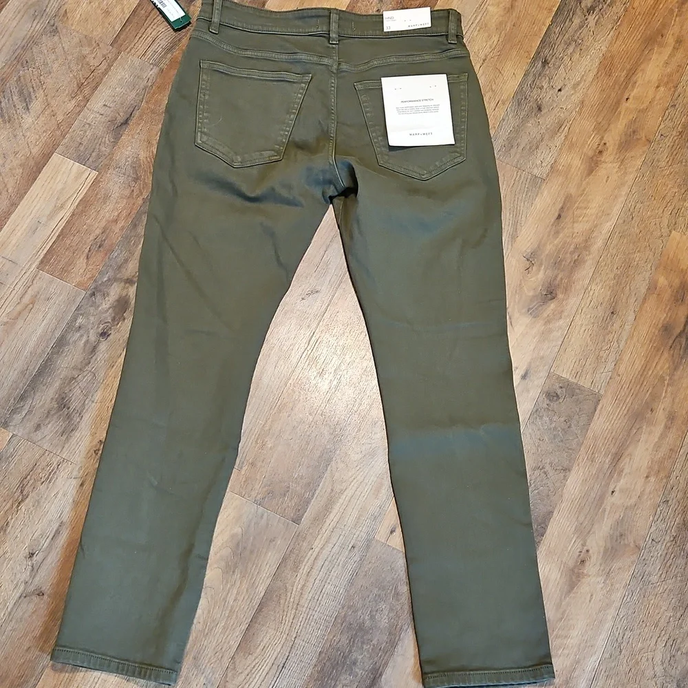 👖Warp + Weft Olive Skinny Fit Stretch Jeans
